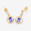 Boucles d'oreilles en or jaune 14K avec tanzanite et diamant de 0,76 carat