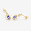 Boucles d'oreilles en or jaune 14K avec tanzanite et diamant de 0,76 carat