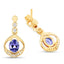 Boucles d'oreilles en or jaune 14K avec tanzanite et diamant de 0,76 carat