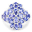 4.20 Carat Genuine Tanzanite Sterling Silver Engagement Ring