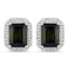 3.57 Carat Green Tourmaline & Diamond 14K White Gold Earrings