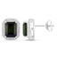3.57 Carat Green Tourmaline & Diamond 14K White Gold Earrings