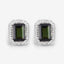 3.57 Carat Green Tourmaline & Diamond 14K White Gold Earrings