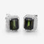 3.57 Carat Green Tourmaline & Diamond 14K White Gold Earrings