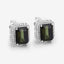 3.57 Carat Green Tourmaline & Diamond 14K White Gold Earrings