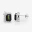 3.57 Carat Green Tourmaline & Diamond 14K White Gold Earrings