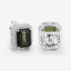 3.57 Carat Green Tourmaline & Diamond 14K White Gold Earrings