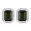 3.57 Carat Green Tourmaline & Diamond 14K Yellow Gold Earrings