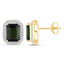 3.57 Carat Green Tourmaline & Diamond 14K Yellow Gold Earrings