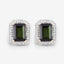 3.57 Carat Green Tourmaline & Diamond 14K Yellow Gold Earrings