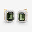 3.57 Carat Green Tourmaline & Diamond 14K Yellow Gold Earrings