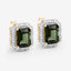 3.57 Carat Green Tourmaline & Diamond 14K Yellow Gold Earrings
