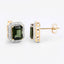 3.57 Carat Green Tourmaline & Diamond 14K Yellow Gold Earrings