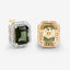 3.57 Carat Green Tourmaline & Diamond 14K Yellow Gold Earrings