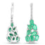 6.69 Carat Genuine Emerald and White Diamond Earrings