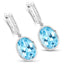 15.13 Carat Blue Topaz & White Diamond Sterling Silver Earrings