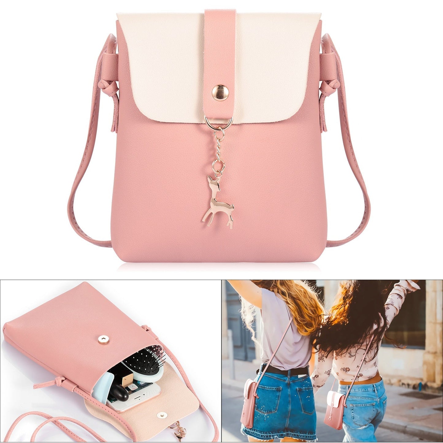 Stylish Waterproof PU Leather Crossbody Bag for Women