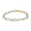 Bracelet en or bicolore 14K avec diamants en taille princesse et baguette