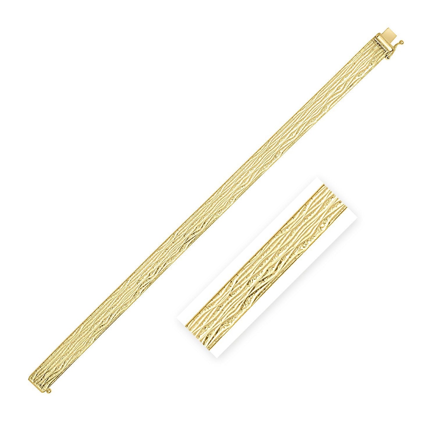 Pulsera Glacier de Oro Amarillo de 14k - Diseño Elegante