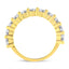 14K Yellow Gold Plated Sterling Silver 2.00 Cttw Diamond Band Ring - Size 7