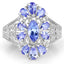 2.07 Carat Genuine Tanzanite Sterling Silver Engagement Ring