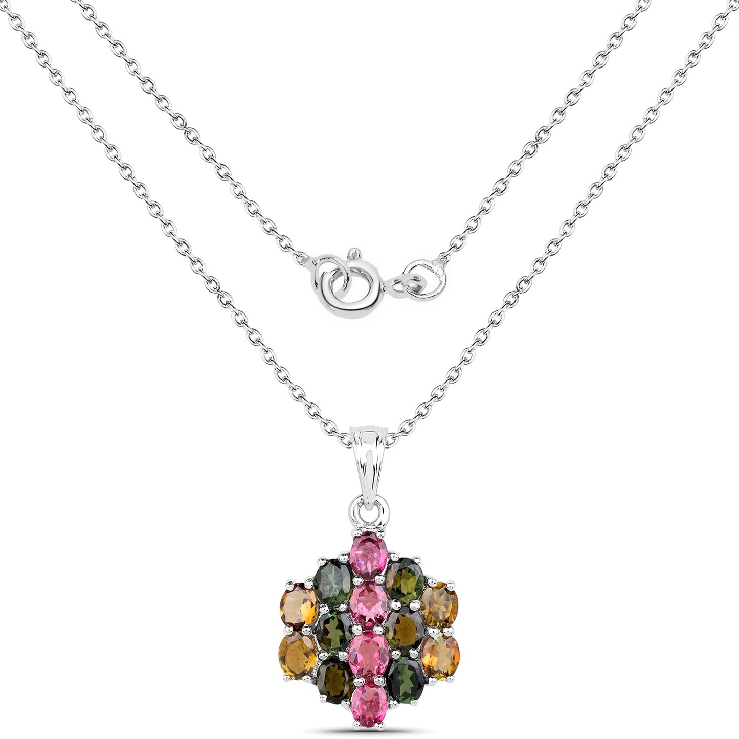 Pendentif élégant en tourmaline de 4,34 carats et en argent sterling