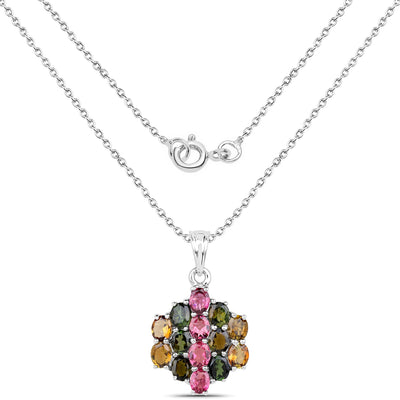 Pendentif élégant en tourmaline de 4,34 carats et en argent sterling