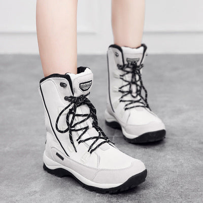 Botas térmicas de nieve para mujer de longitud media en la pantorrilla