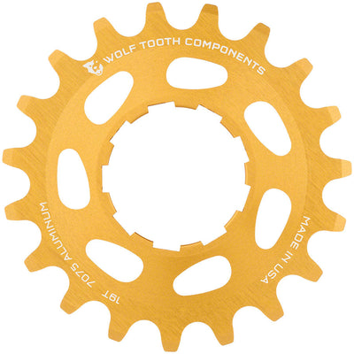 Engranaje de Aluminio de Velocidad Simple Wolf Tooth - 19t Oro