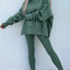 Conjunto de Sudadera Oversized con Abertura y Leggings Acanalados