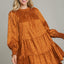 Smocked Leopard Long Sleeve Tiered Dress