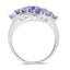 Anillo de Clúster de Tanzanita Genuina de 1.85 Quilates en Plata Esterlina