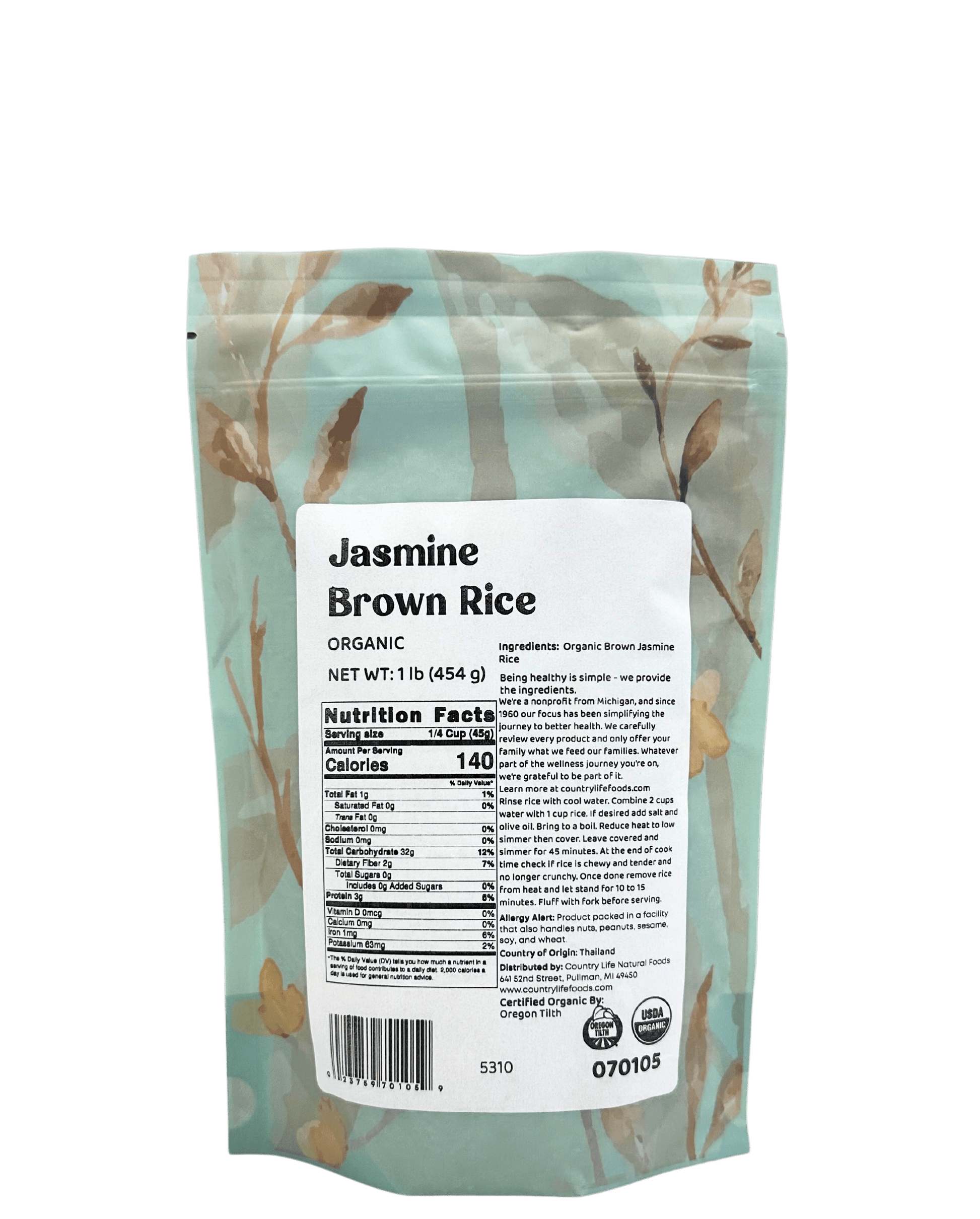Organic Brown Jasmine Rice - Nutritious & Flavorful - Korvel