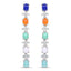 4.40 Carat Genuine Multi Stone .925 Sterling Silver Earrings