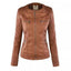 Women's Detachable Lapel Long Sleeve Solid Color Zipper Leather Jacket Coat - Korvel
