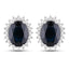 3.32 Carat Genuine Blue Sapphire and Diamond Halo Earrings