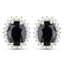 Boucles d'oreilles en saphir bleu et diamant de 3,32 carats en or 14K