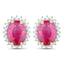 Pendientes de Rubí y Diamante Genuine de 3.14 Quilates en Oro Amarillo de 14K