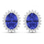2.56 Carat Genuine Tanzanite and Diamond 14K White Gold Earrings