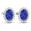 2.56 Carat Genuine Tanzanite and Diamond 14K White Gold Earrings