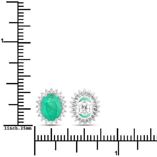 Pendientes de Esmeralda Zambiana y Diamante Blanco de 2.66 Quilates