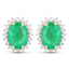 2.66 Carat Genuine Zambian Emerald and Diamond Halo Earrings
