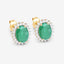 2.66 Carat Genuine Zambian Emerald and Diamond Halo Earrings