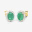 2.66 Carat Genuine Zambian Emerald and Diamond Halo Earrings