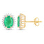 2.66 Carat Genuine Zambian Emerald and Diamond Halo Earrings