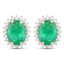 2.66 Carat Genuine Zambian Emerald and Diamond Halo Earrings