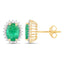 2.66 Carat Genuine Zambian Emerald and Diamond Halo Earrings