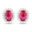 Boucles d'oreilles en or jaune 14K avec rubis et diamants blancs de 1,16 carat