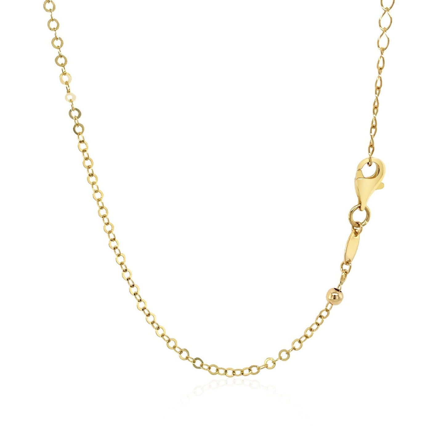 14k Yellow Gold Choker Necklace with Hammered Beads