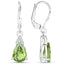 Boucles d'oreilles en péridot véritable de 2,80 carats et zircon blanc